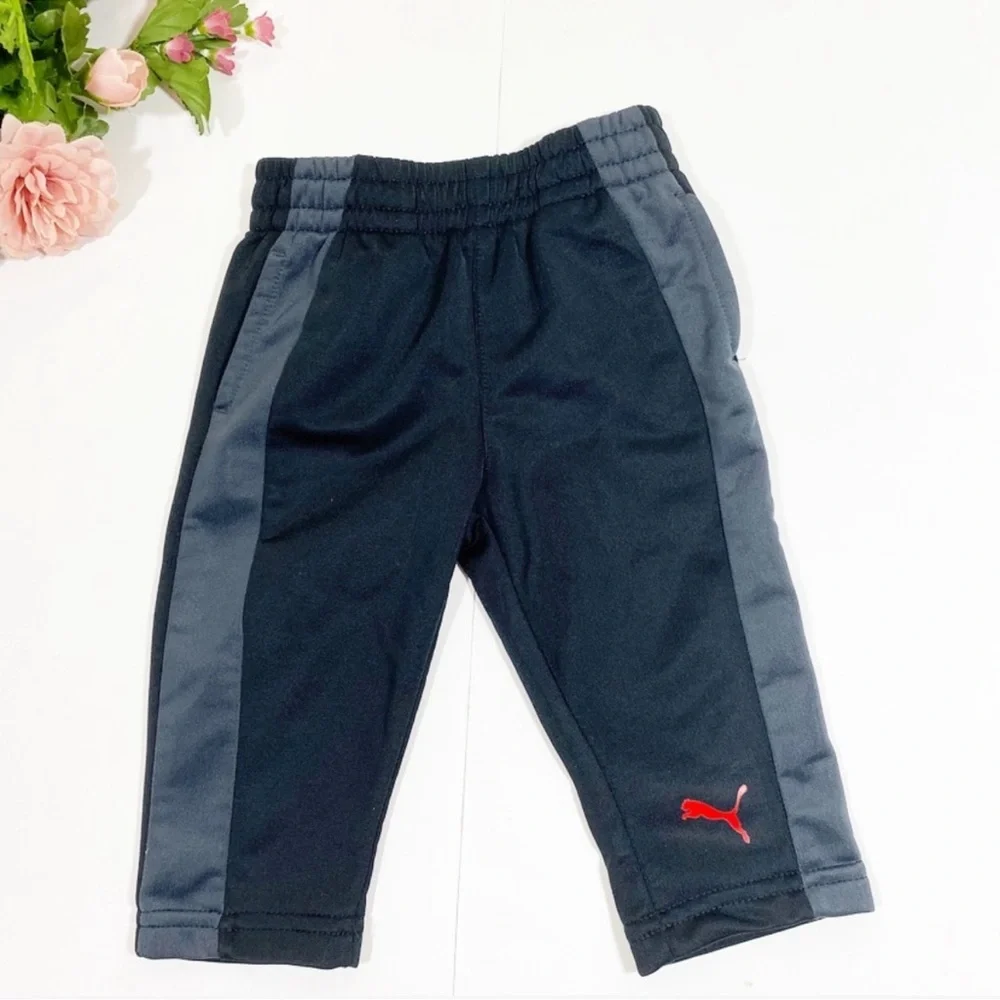 PUMA Baby Boy Tricot Black/Grey/White Jacket & Pants Tracksuit Set - Picture 8 of 11